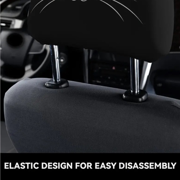 2pcs Black Cat Car Seat Headrest Covers NIP - Picture 7 of 7